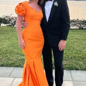 Zac Posen V-Neck Long Dress